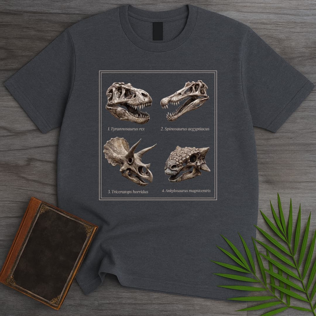 T-Shirt Dark Heather / S Prehistoric Darwinian Fossil Chart T-Shirt