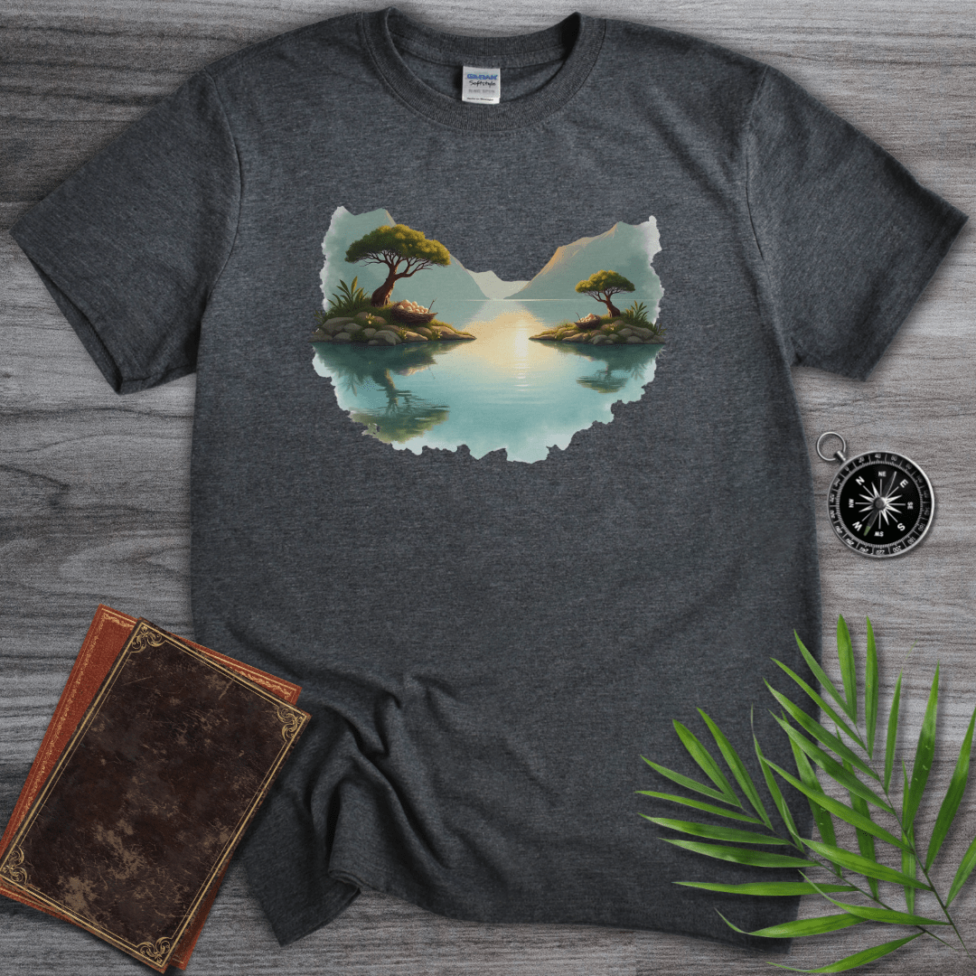 T-Shirt Dark Heather / S Prehistoric Island & Lake Environment T-Shirt