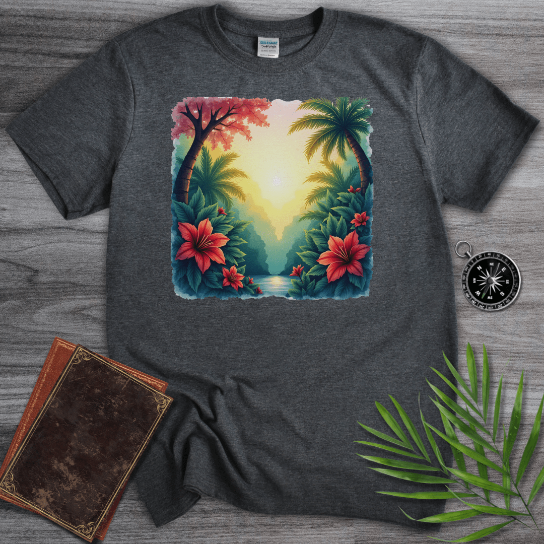 T-Shirt Dark Heather / S Prehistoric Paleo Flower Environment T-Shirt