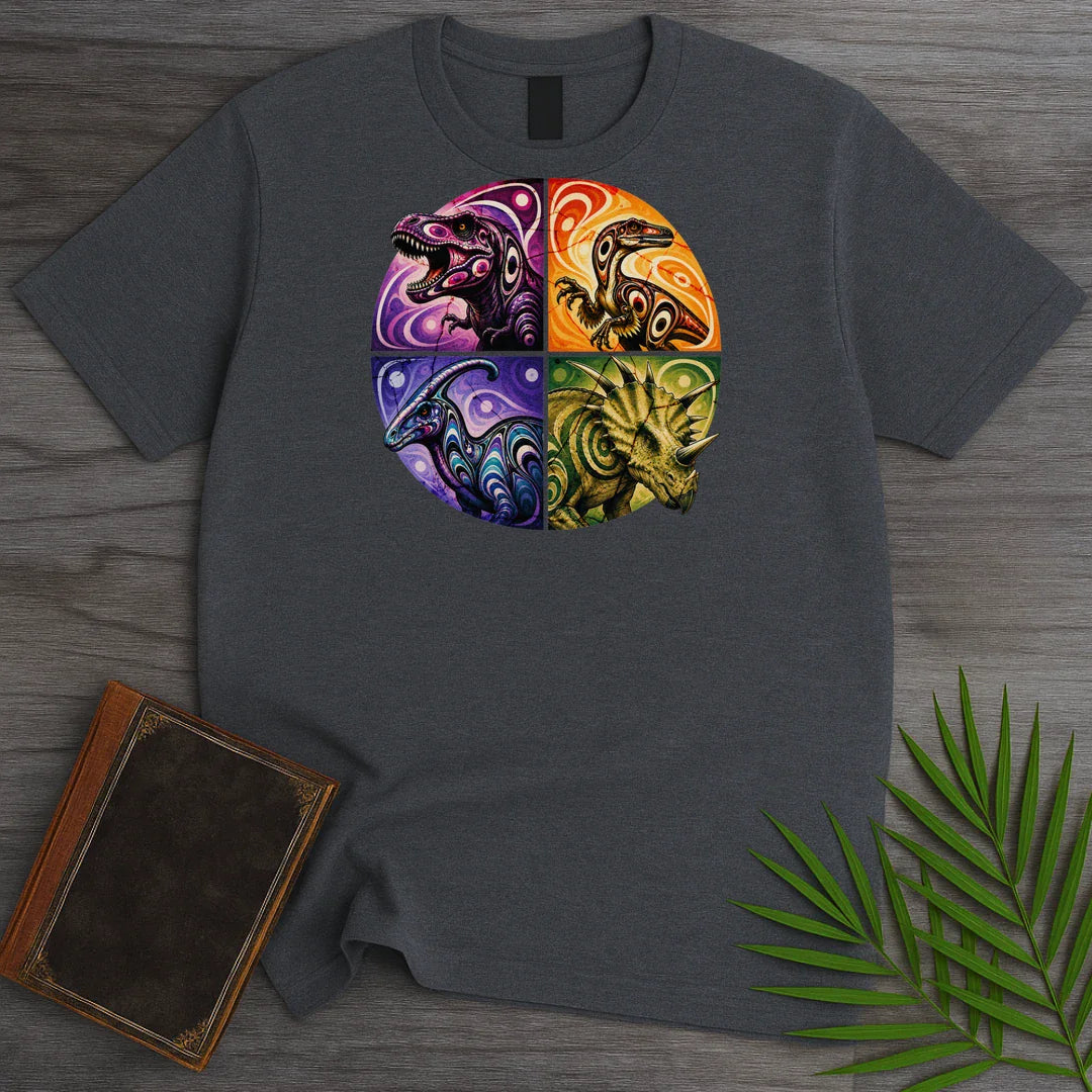 T-Shirt Dark Heather / S Prismatic Dinosaur Spirits T-Shirt