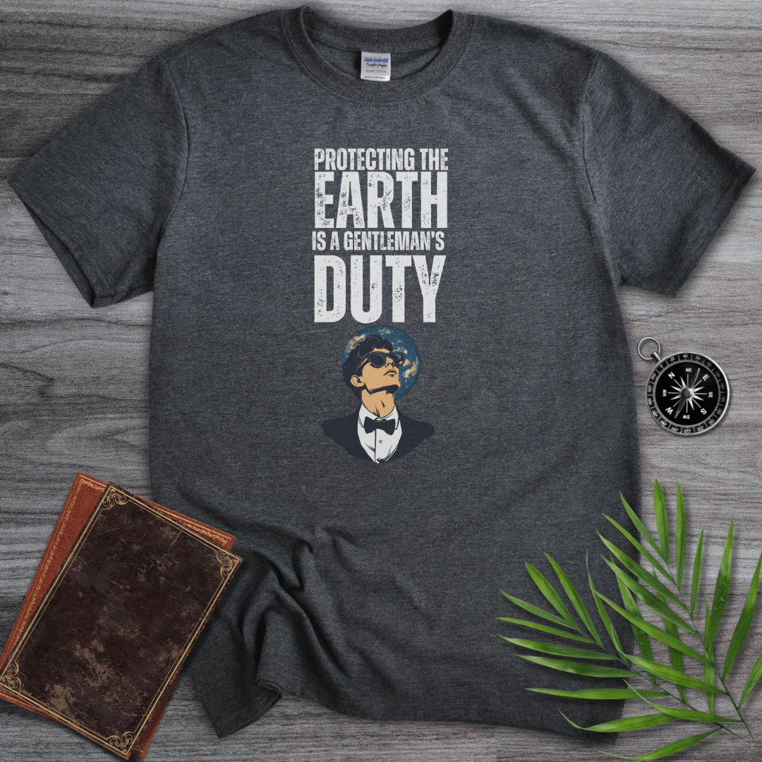 T-Shirt Dark Heather / S Protecting The Earth Is A Gentleman's Duty! Graphic T-Shirt