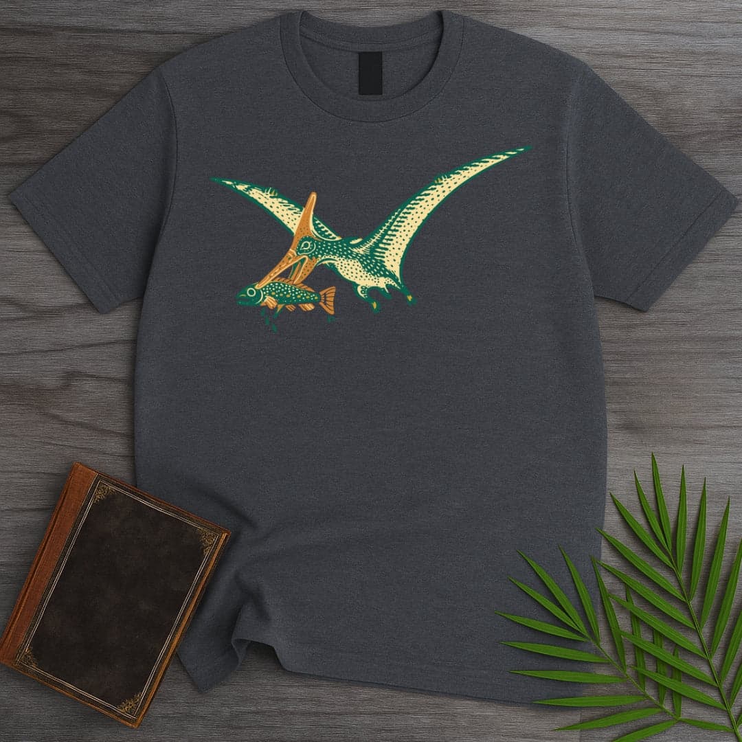 T-Shirt Dark Heather / S Pteranodon Fish Snatcher T-Shirt