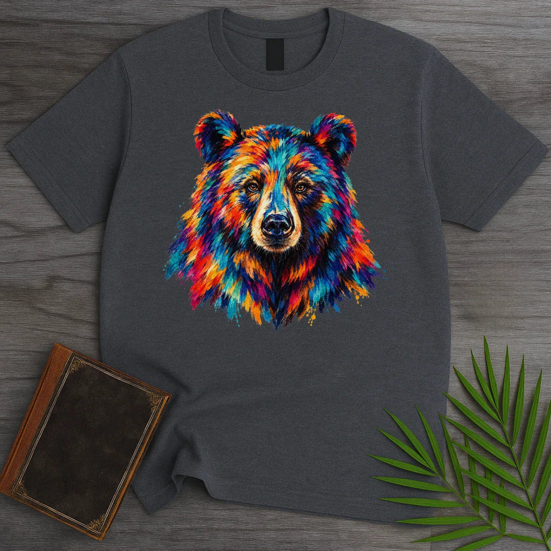 T-Shirt Dark Heather / S Rainbow Grizzly Bear T-Shirt