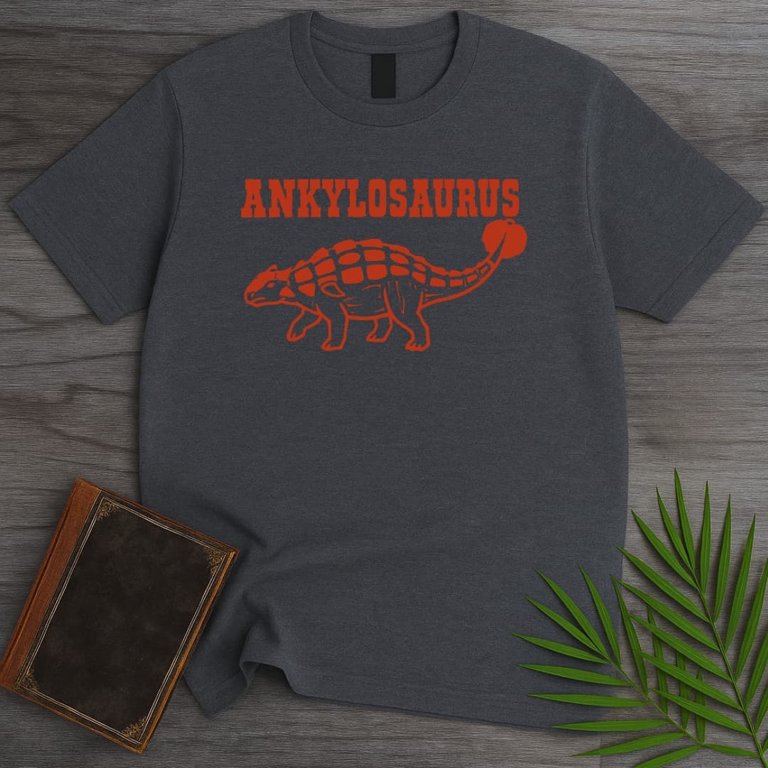 T-Shirt Dark Heather / S Rust Red Ankylosaurus T-Shirt