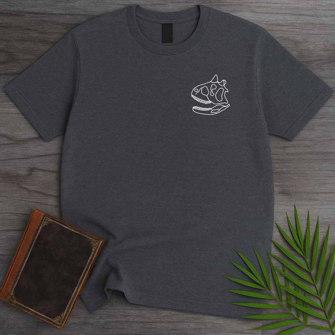 T-Shirt Dark Heather / S Simple Carnotaurus Line Art T-Shirt