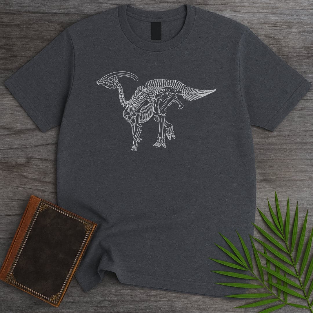 T-Shirt Dark Heather / S Simple Parasaurolophus Fossil T-Shirt