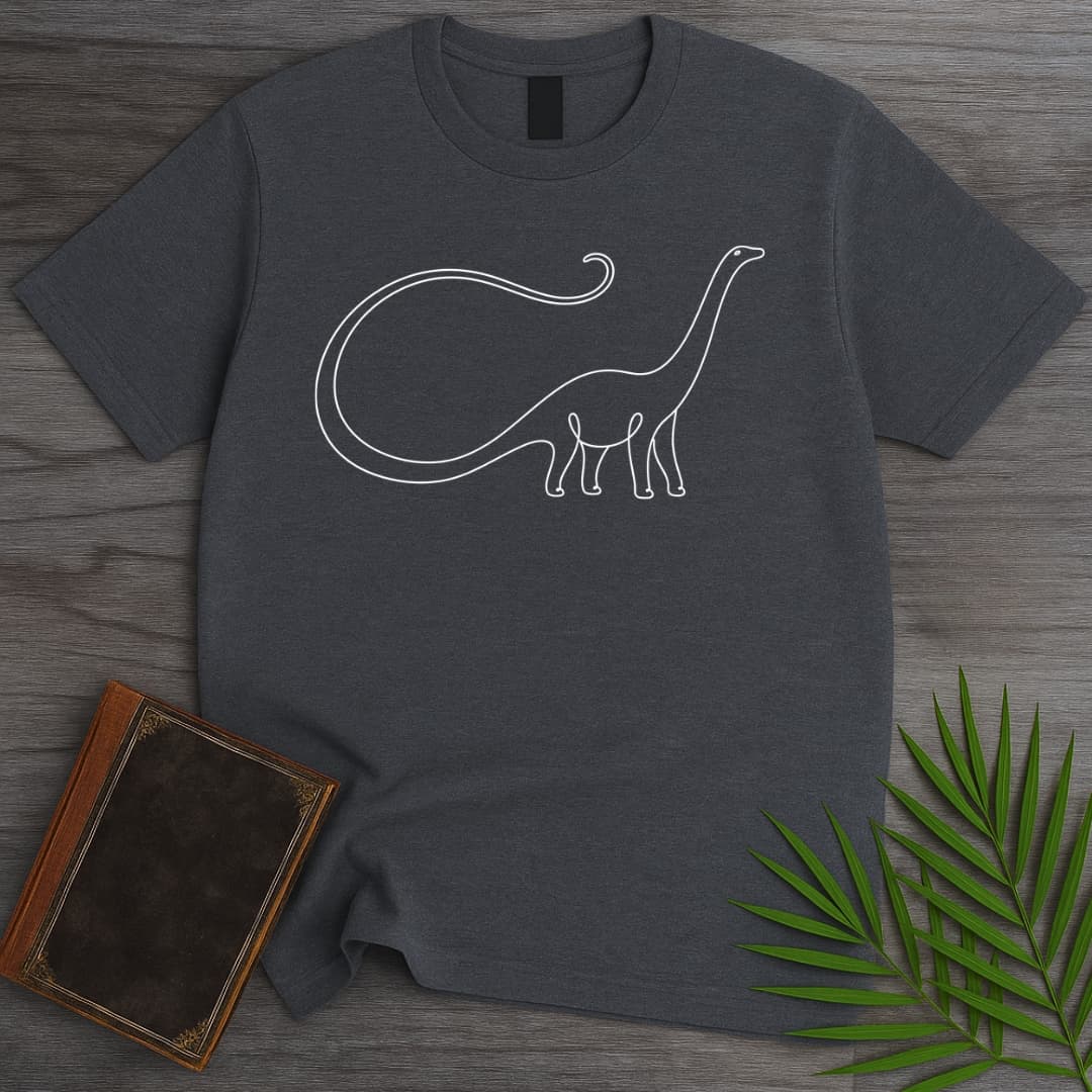 T-Shirt Dark Heather / S Single Stroke Diplodocus T-Shirt
