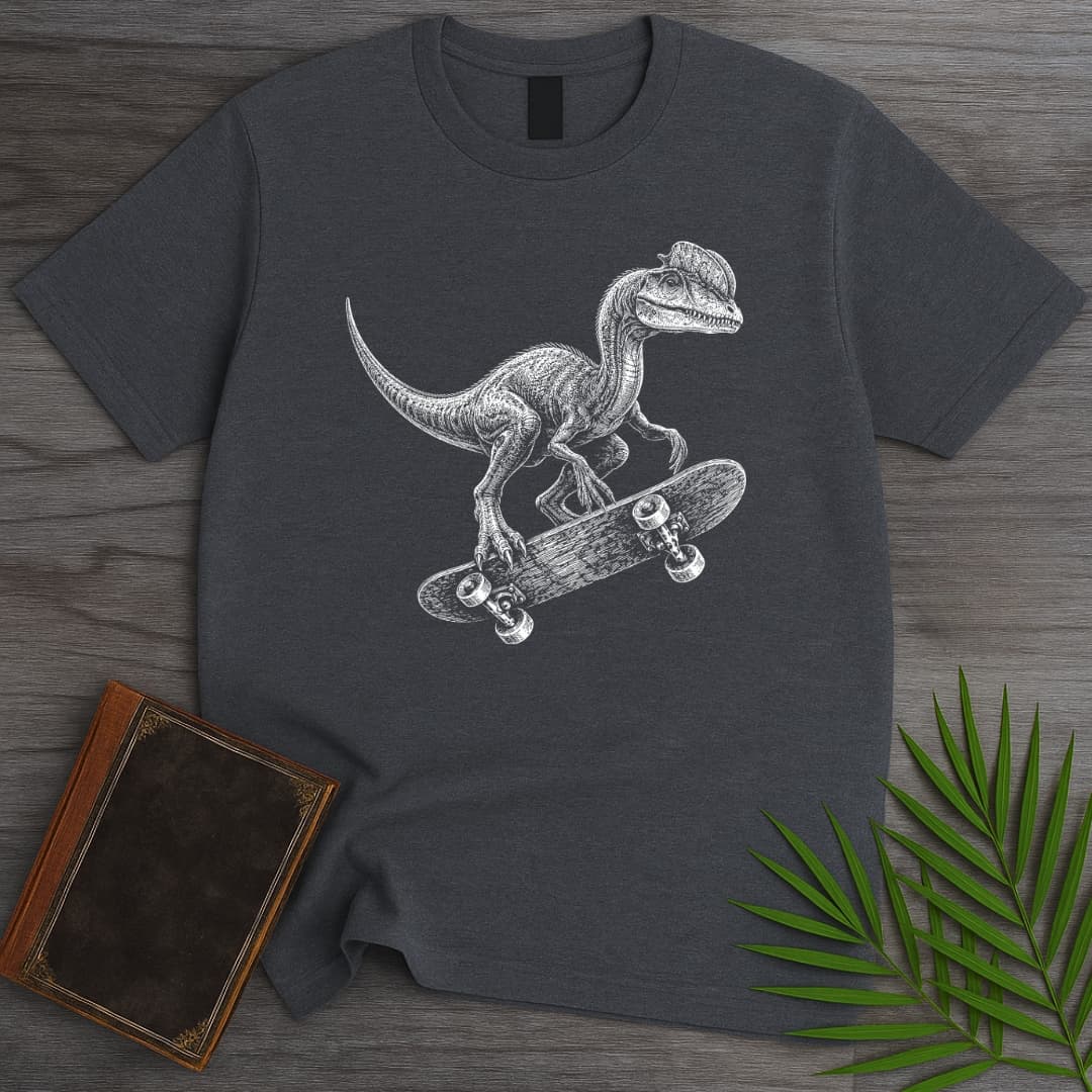 T-Shirt Dark Heather / S Skate King Dilophosaurus T-Shirt