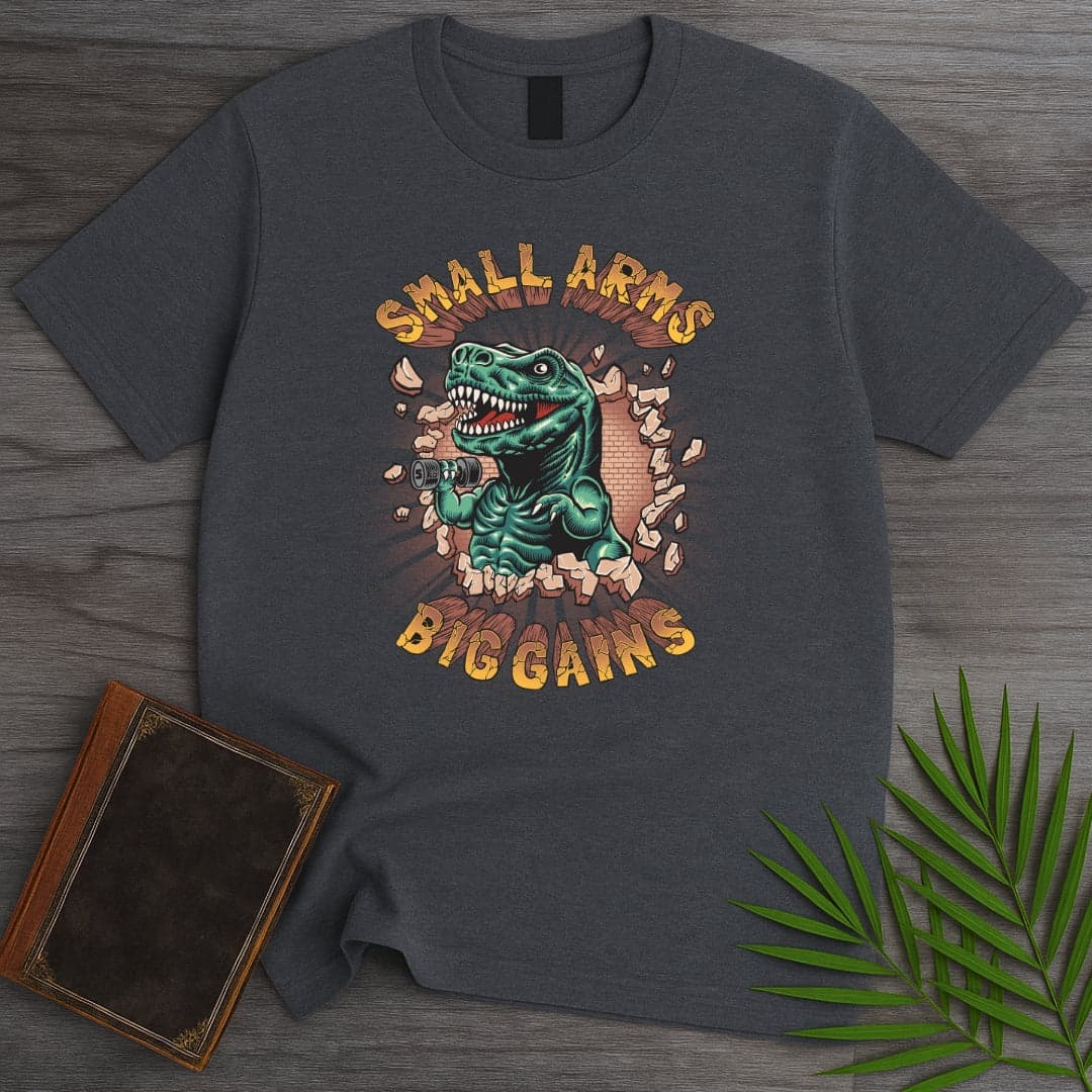 T-Shirt Dark Heather / S Small Arms Big Gains T-Shirt (Akbar Sansa)