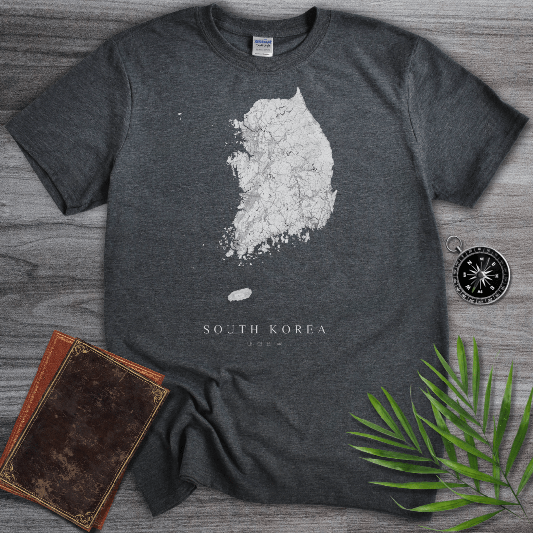 T-Shirt Dark Heather / S South Korea Map T-Shirt