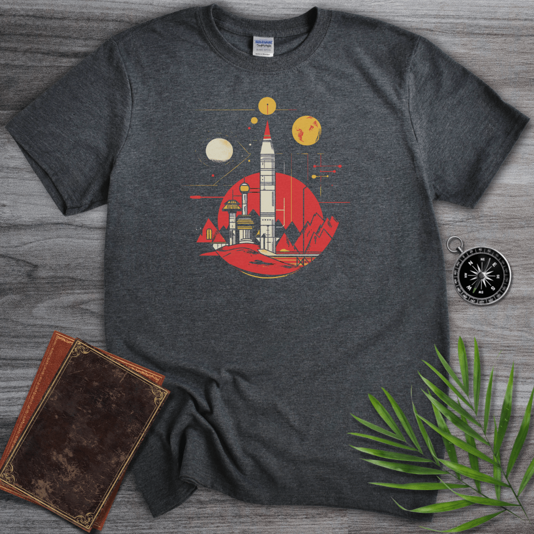 T-Shirt Dark Heather / S Space Rocket Graphic T-Shirt