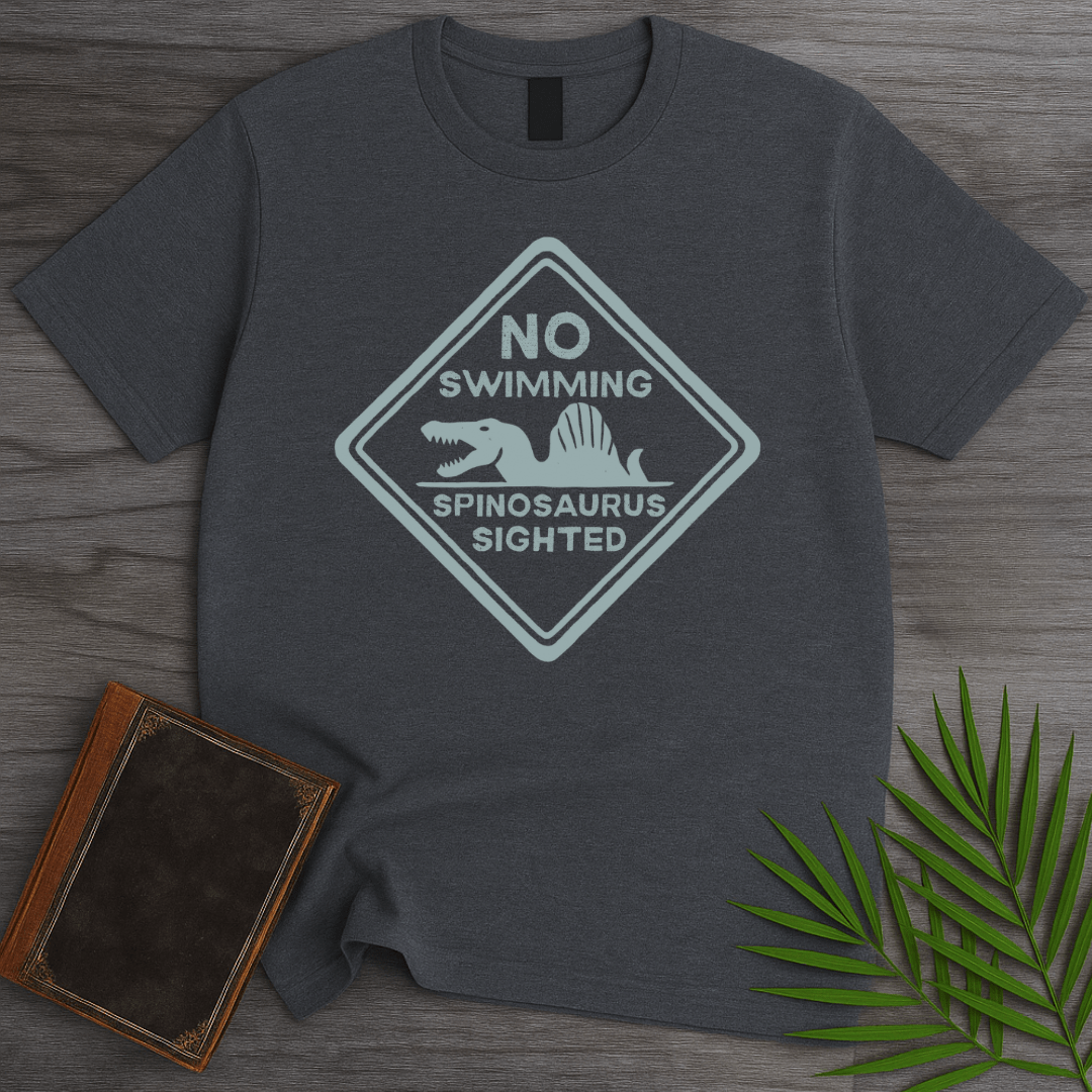 T-Shirt Dark Heather / S Spinosaurus Swimming Danger T-Shirt