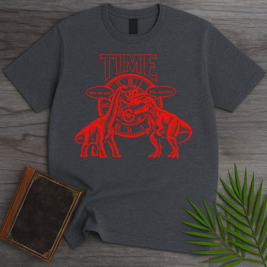 T-Shirt Dark Heather / S Split Time: T.rex and Brachiosaurus T-Shirt