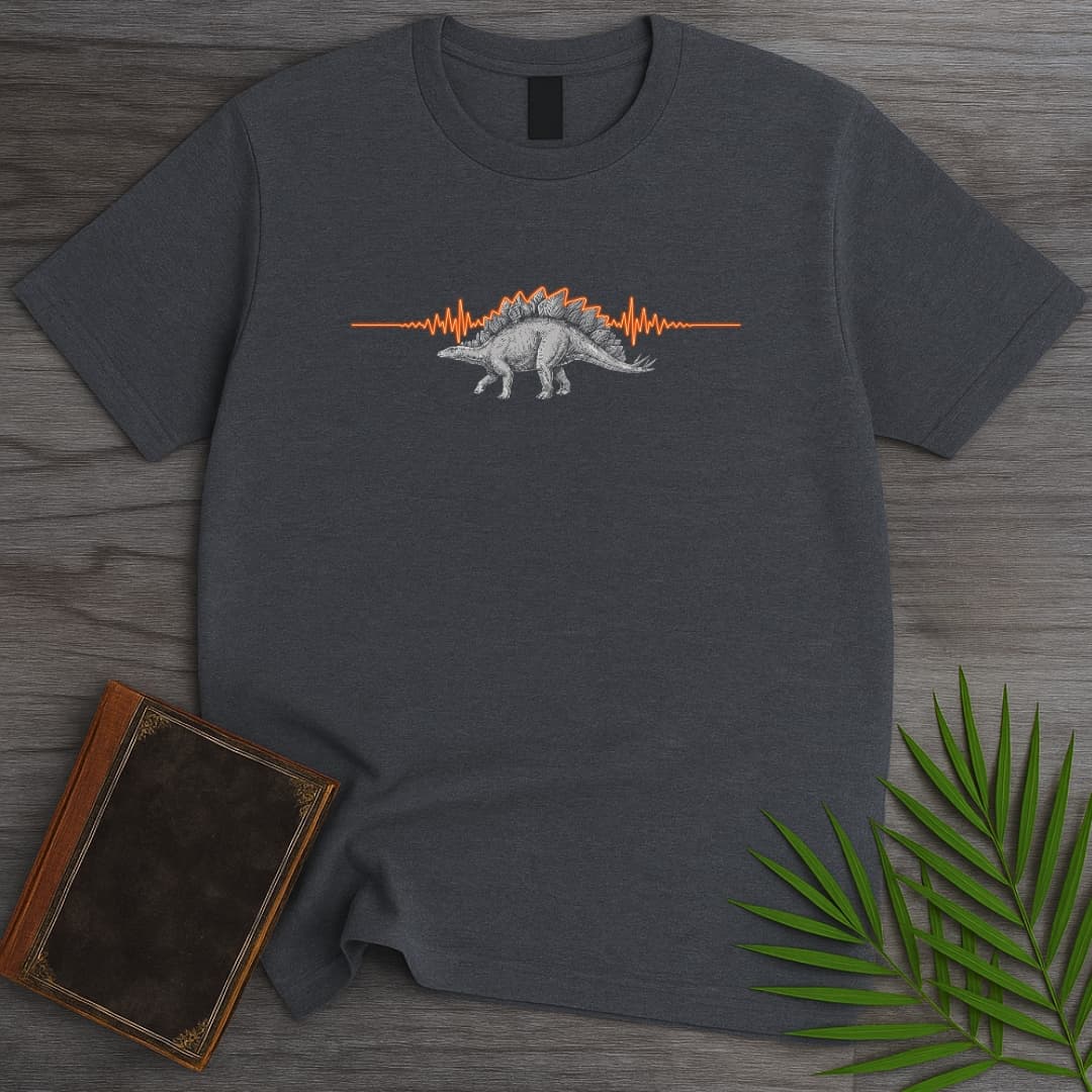 T-Shirt Dark Heather / S Stegosaurus Seismograph T-Shirt