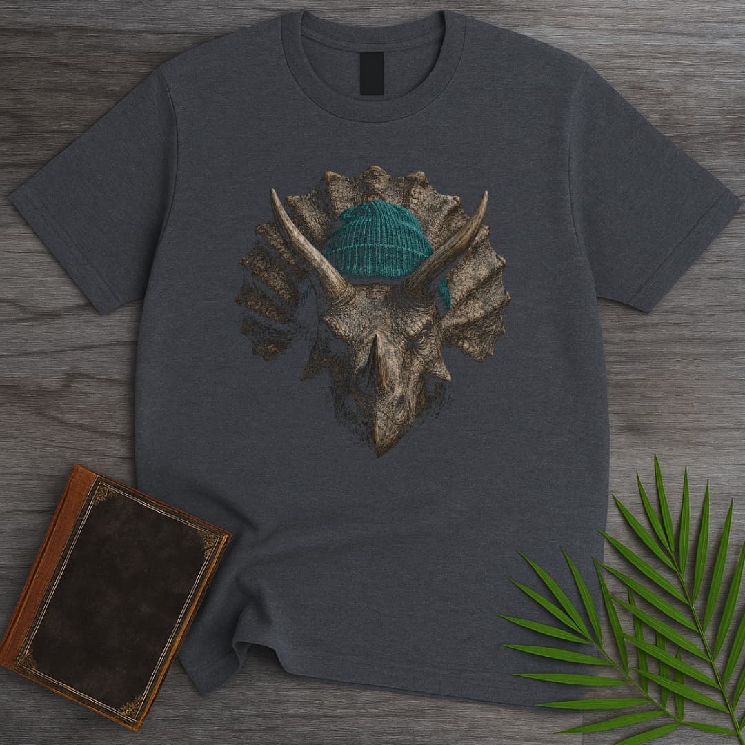 T-Shirt Dark Heather / S Street Beanie Triceratops T-Shirt