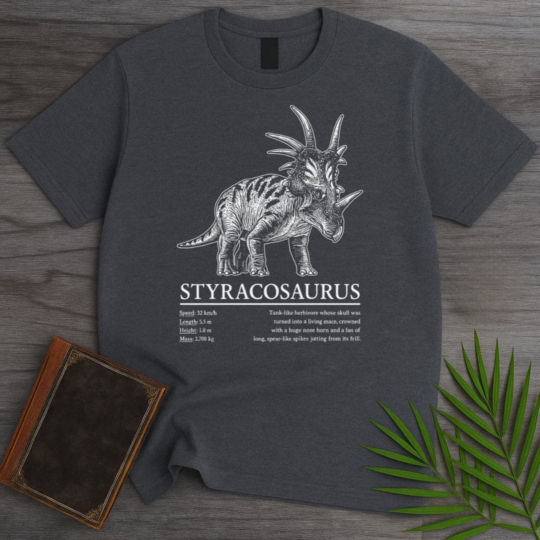 T-Shirt Dark Heather / S Styracosaurus Spiked Lizard T-Shirt