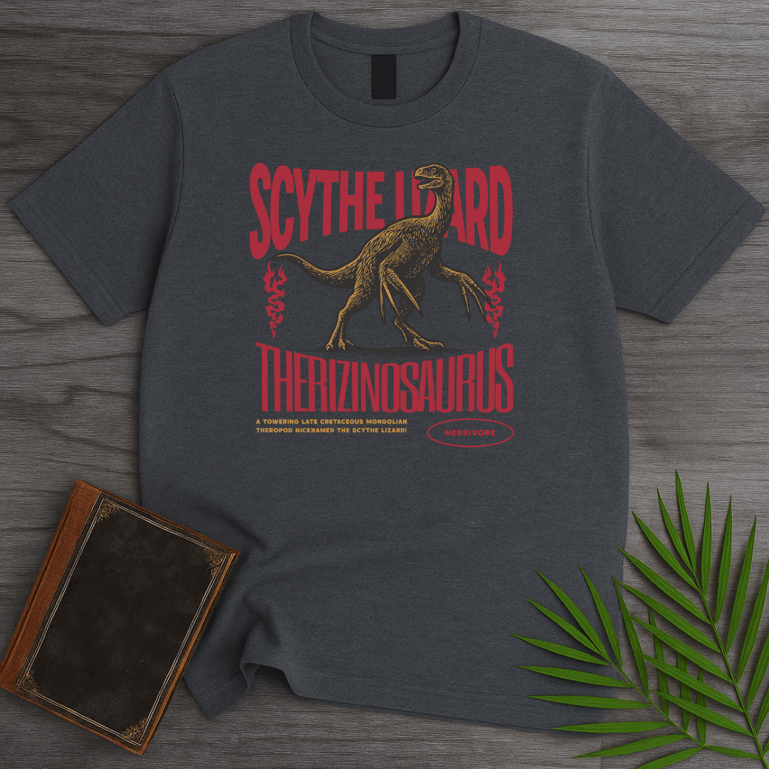 T-Shirt Dark Heather / S Therizinosaurus Scythe Lizard Vintage T-Shirt