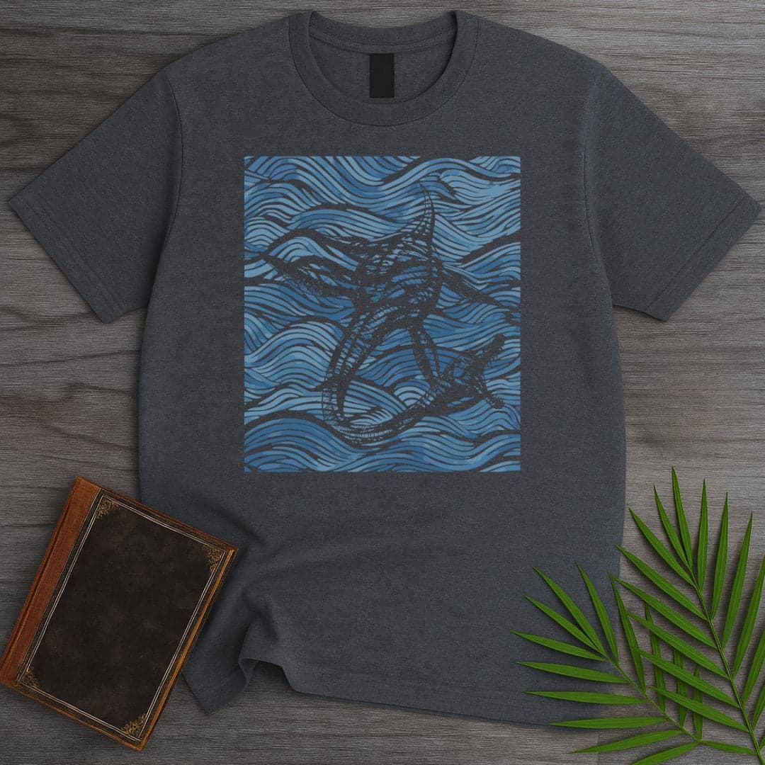 T-Shirt Dark Heather / S Tides of the Ancient Plesiosaurus T-Shirt (Alex 埃里克斯)