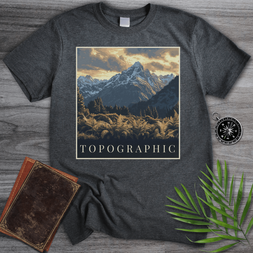 T-Shirt Dark Heather / S Topographic Stone Mountain T-Shirt