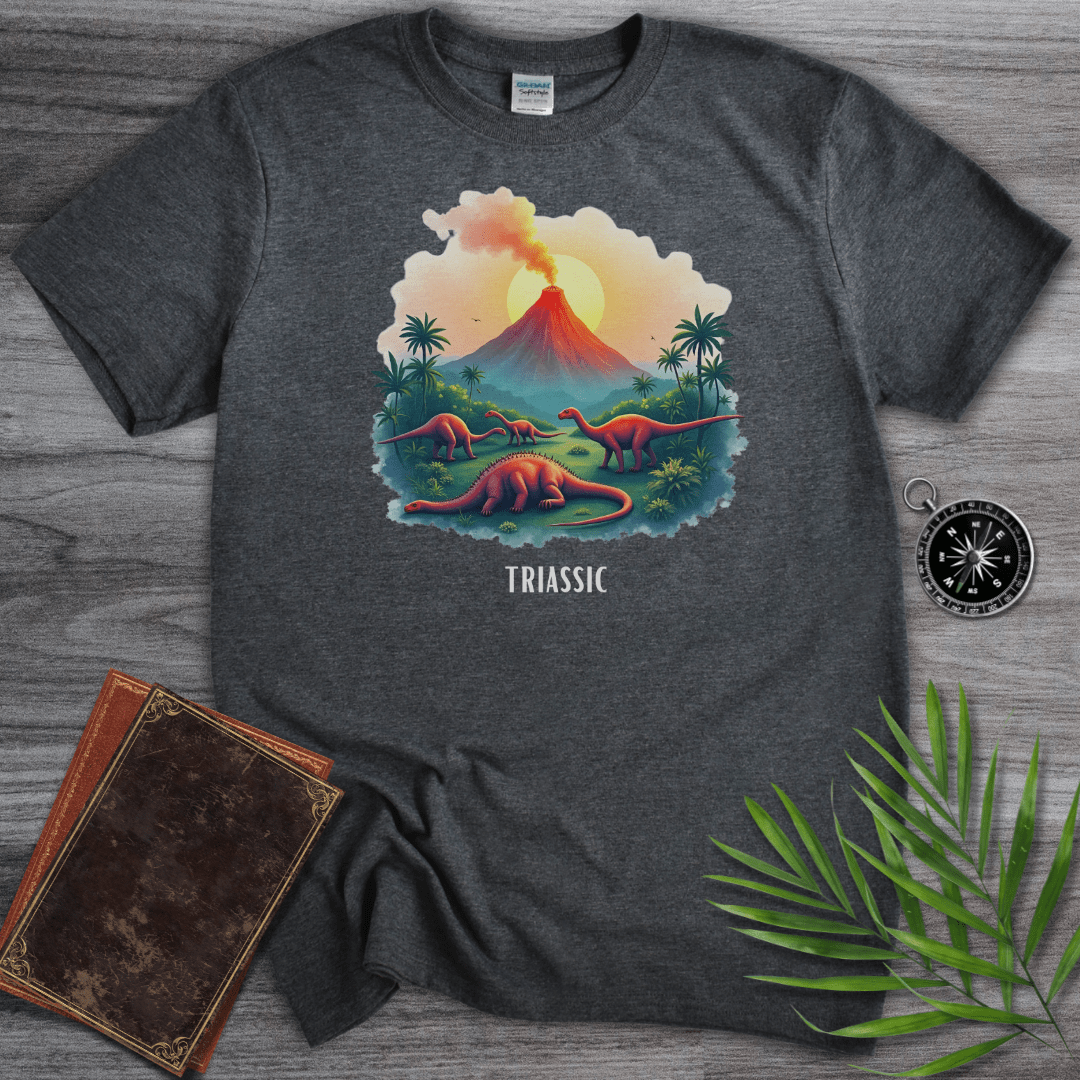 T-Shirt Dark Heather / S Triassic Volcano Environment Graphic T-Shirt