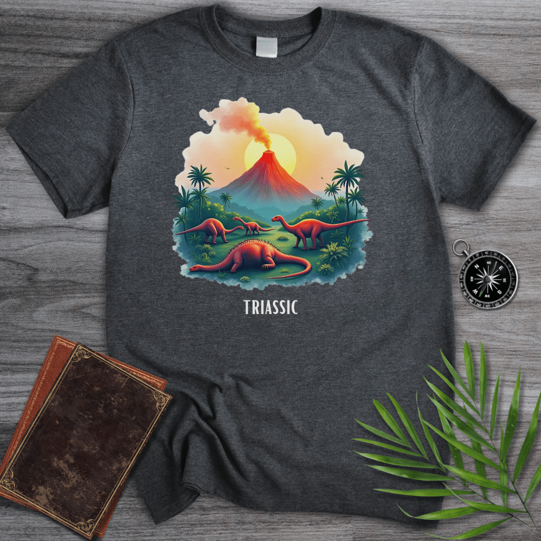 T-Shirt Dark Heather / S Triassic Volcano Environment Graphic T-Shirt