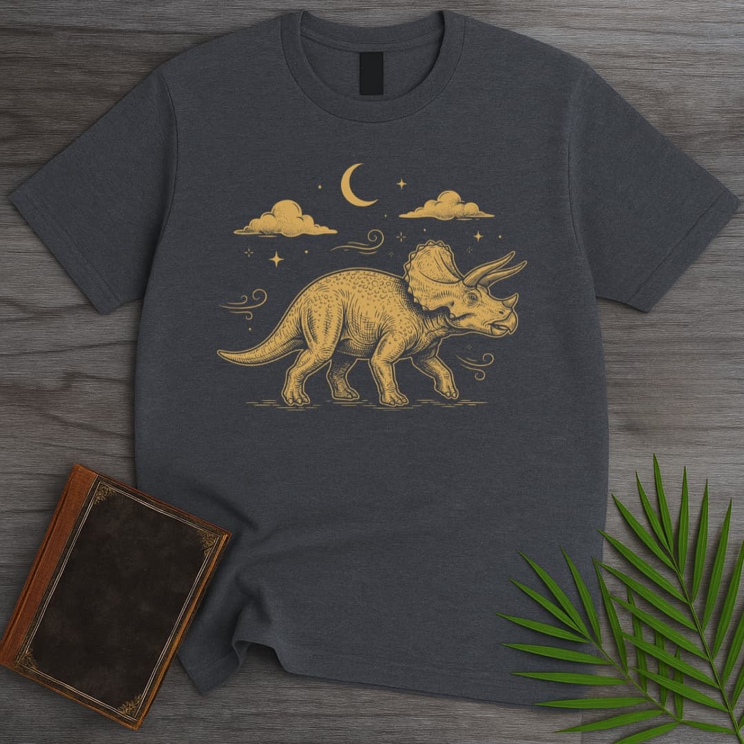 T-Shirt Dark Heather / S Triceratops Old Stars T-Shirt
