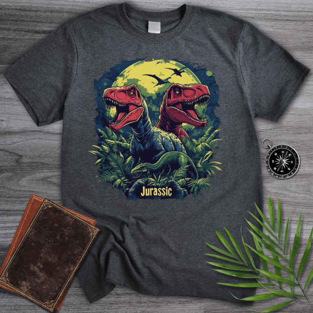 T-Shirt Dark Heather / S Twin Jurassic Jungle T-REX T-Shirt