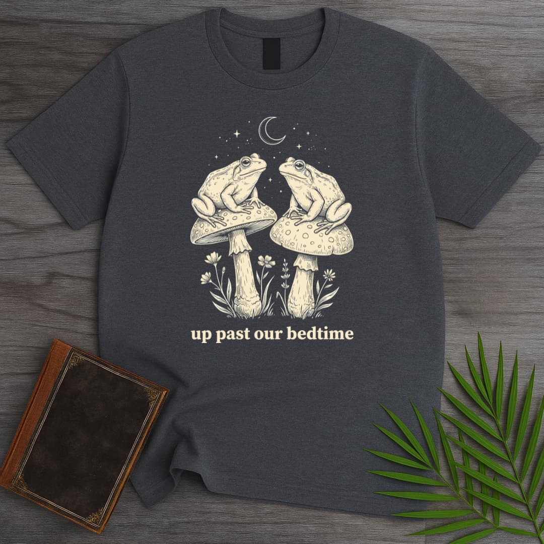 T-Shirt Dark Heather / S Up Past Our Bedtime Frogs T-Shirt