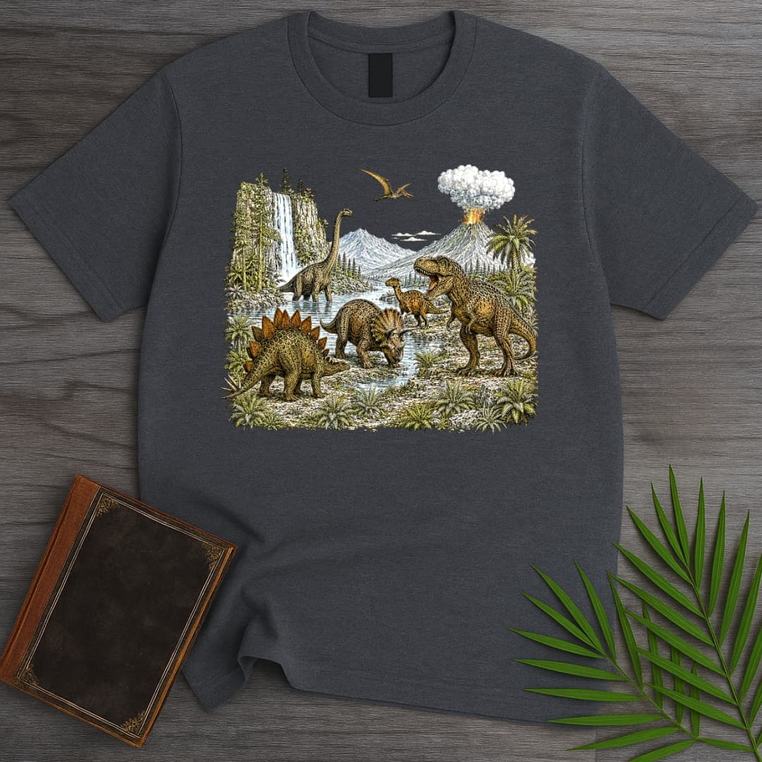 T-Shirt Dark Heather / S Vintage 1990's Jurassic Graphic T-Shirt