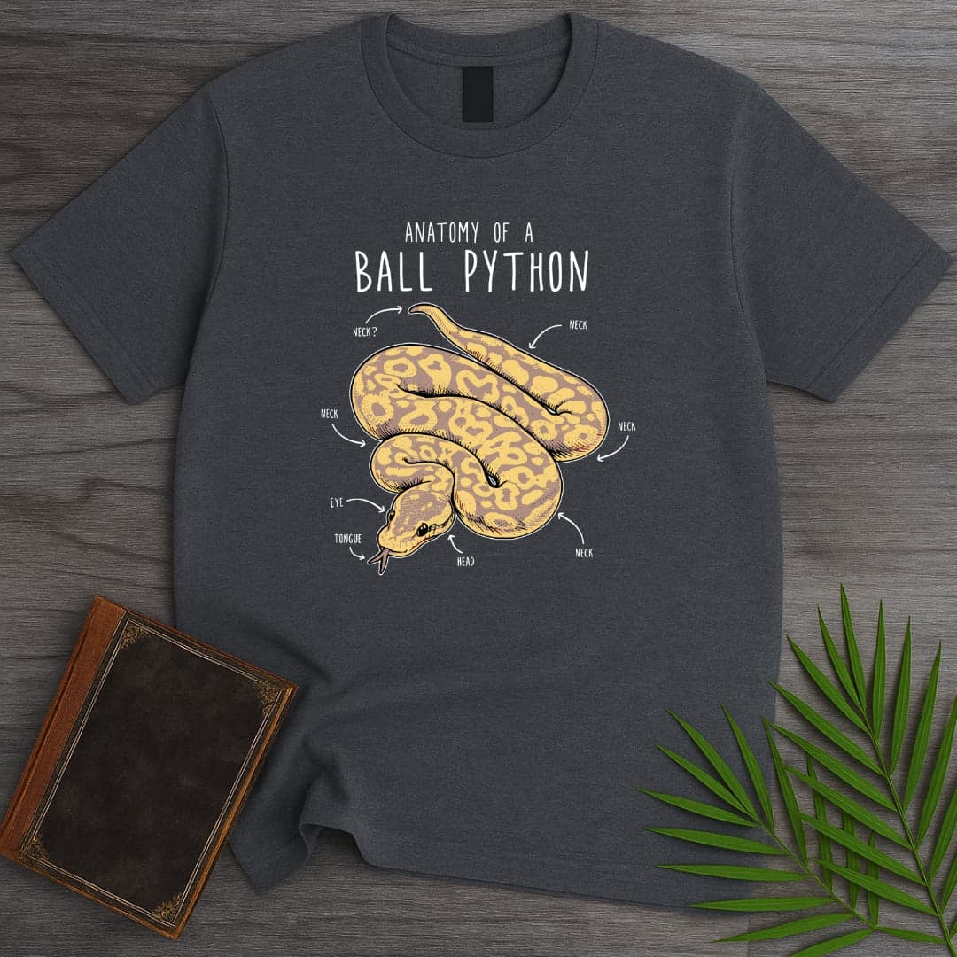 T-Shirt Dark Heather / S Vintage Banana Ball Python Anatomy T-Shirt