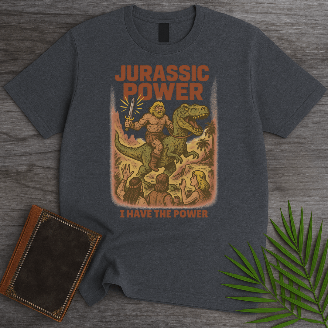 T-Shirt Dark Heather / S Vintage Jurassic Power T-Shirt