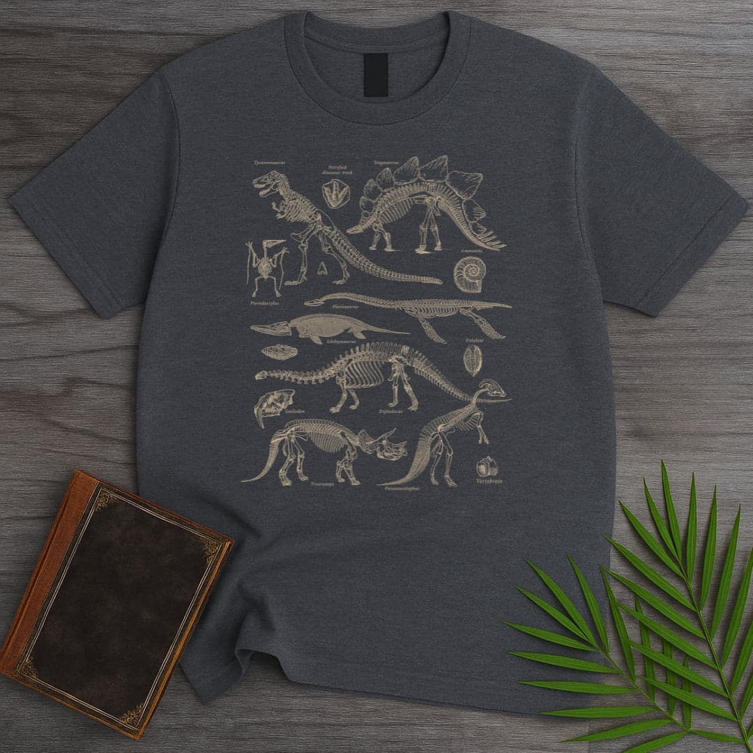 T-Shirt Dark Heather / S Vintage Paleontological Remains T-Shirt
