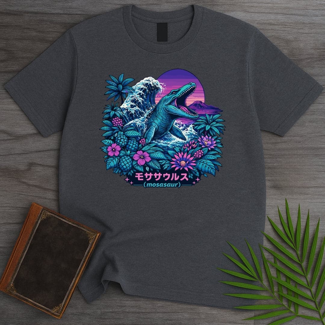 T-Shirt Dark Heather / S Vintage Retro Mosasaur T-Shirt