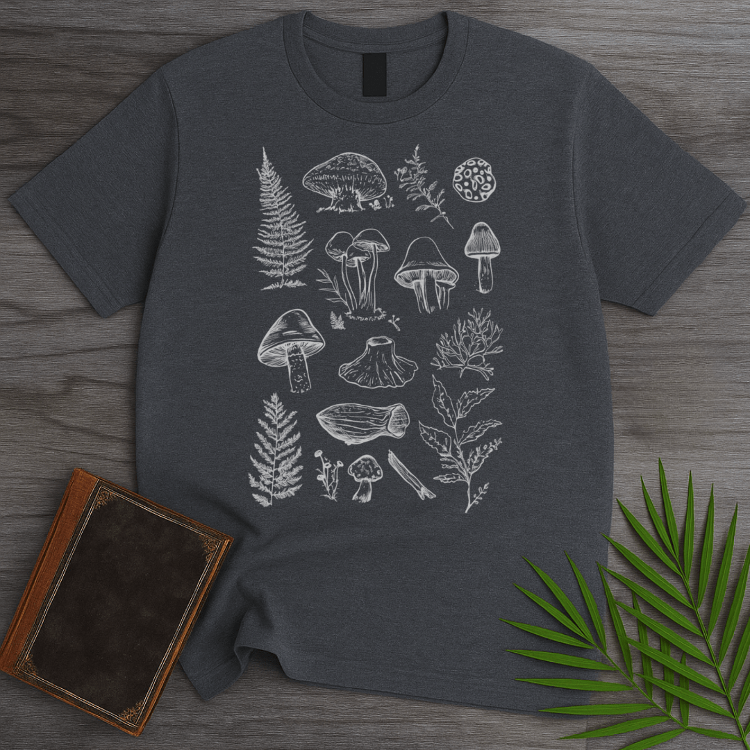 T-Shirt Dark Heather / S Vintage Spores & Ferns T-Shirt
