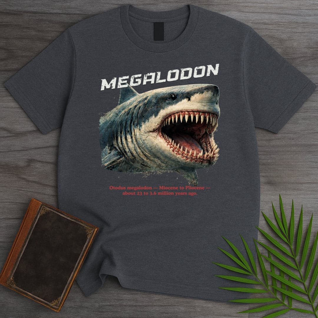 T-Shirt Dark Heather / S Vintage Streetwear Megalodon T-Shirt