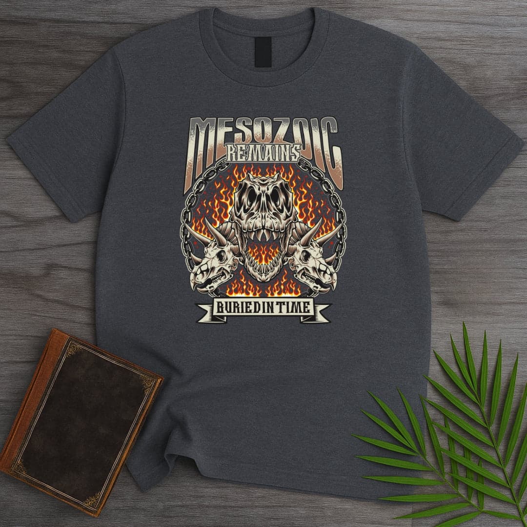 T-Shirt Dark Heather / S Vintage Streetwear Mesozoic Remains T-Shirt (Akbar Sansa)