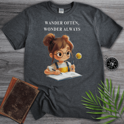 T-Shirt Dark Heather / S Wander Often, Wonder Always Graphic T-Shirt