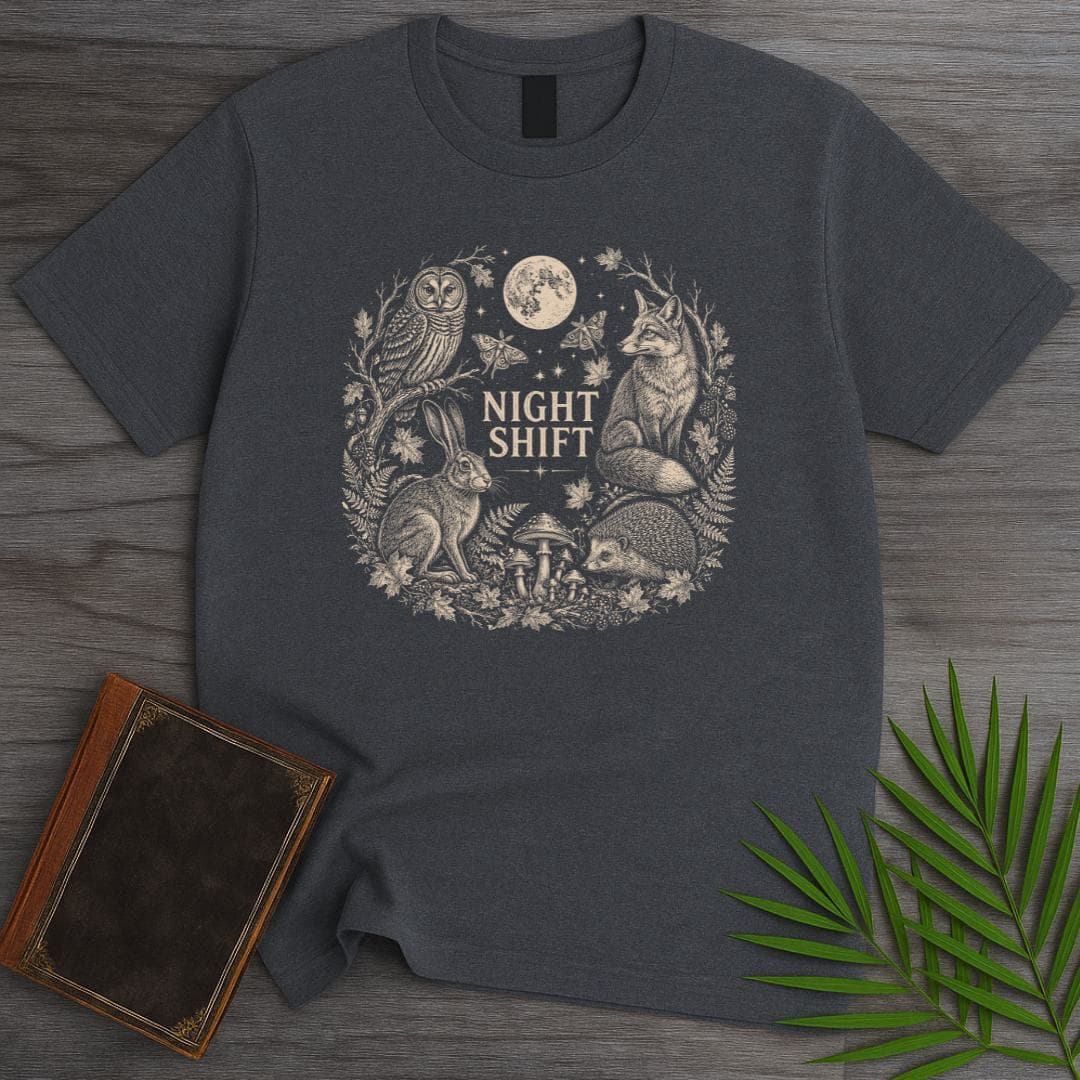 T-Shirt Dark Heather / S Woodland Nightshift Friends T-Shirt