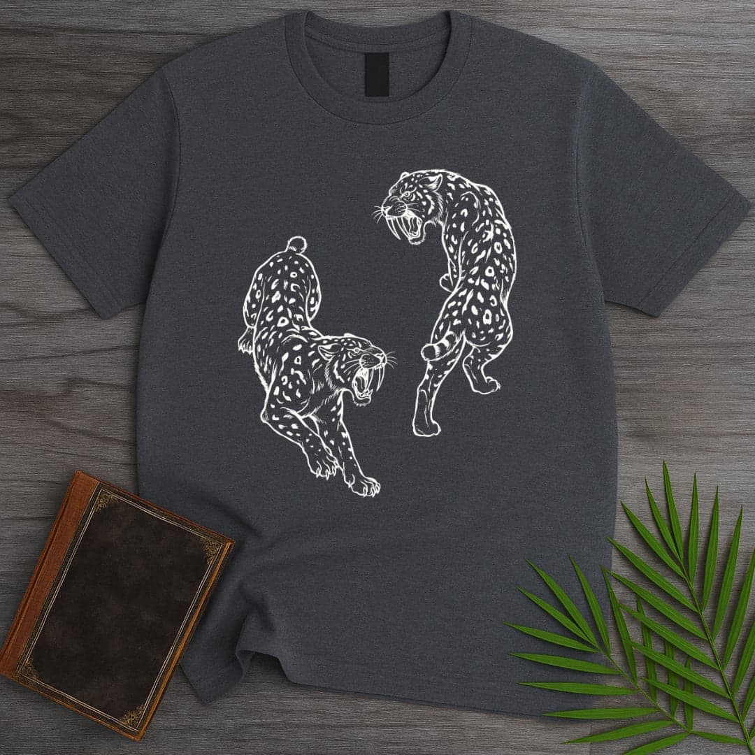 T-Shirt Dark Heather / S Yin-Yang Sabre Toothed Tiger T-Shirt
