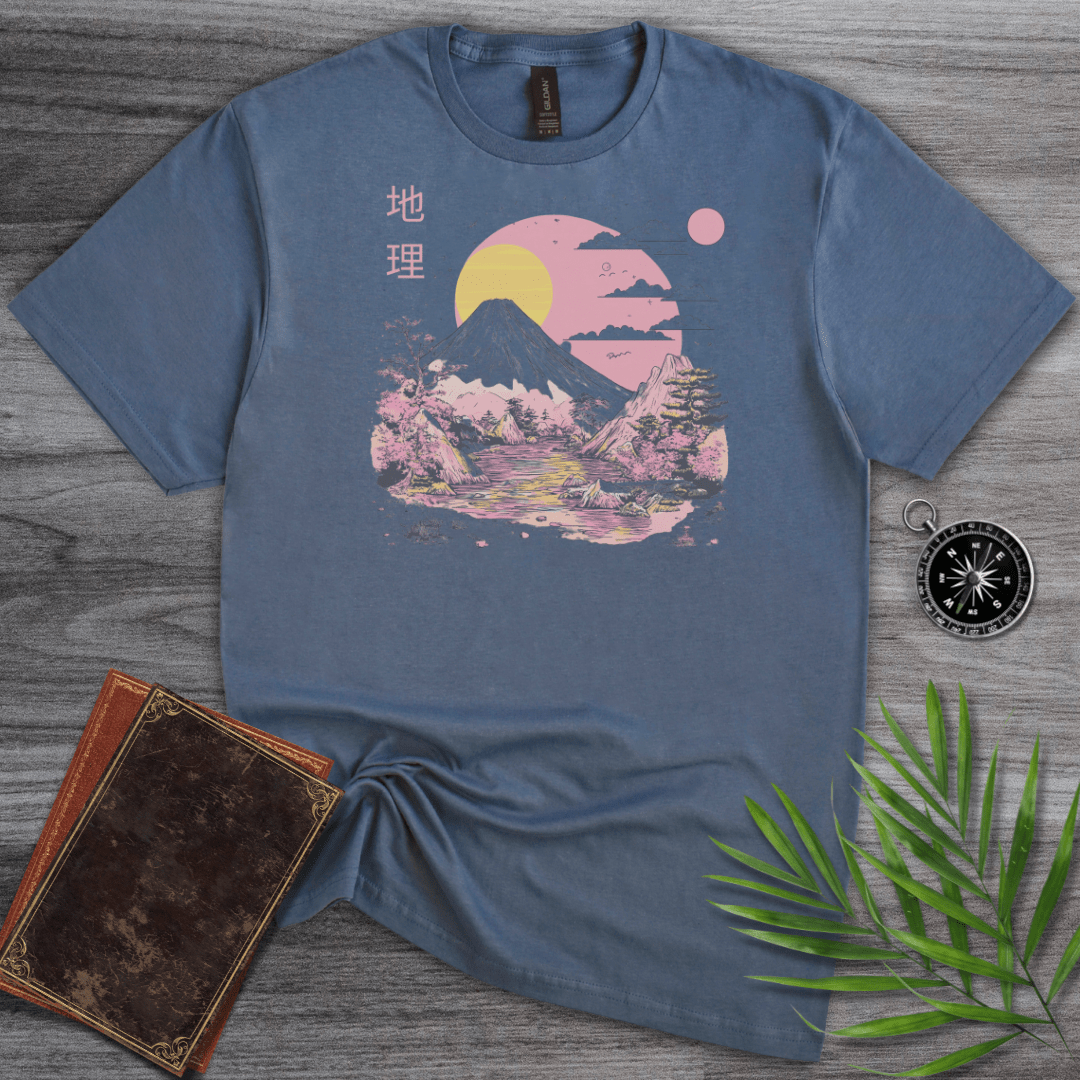 T-Shirt Heather Indigo / S 1980's Geography Aesthetic Graphic T-Shirt