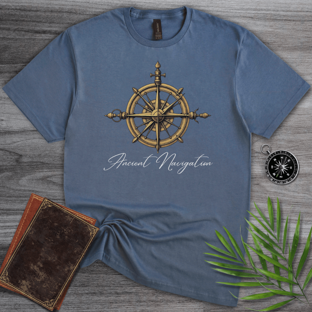 T-Shirt Heather Indigo / S Ancient Navigation Compass T-Shirt