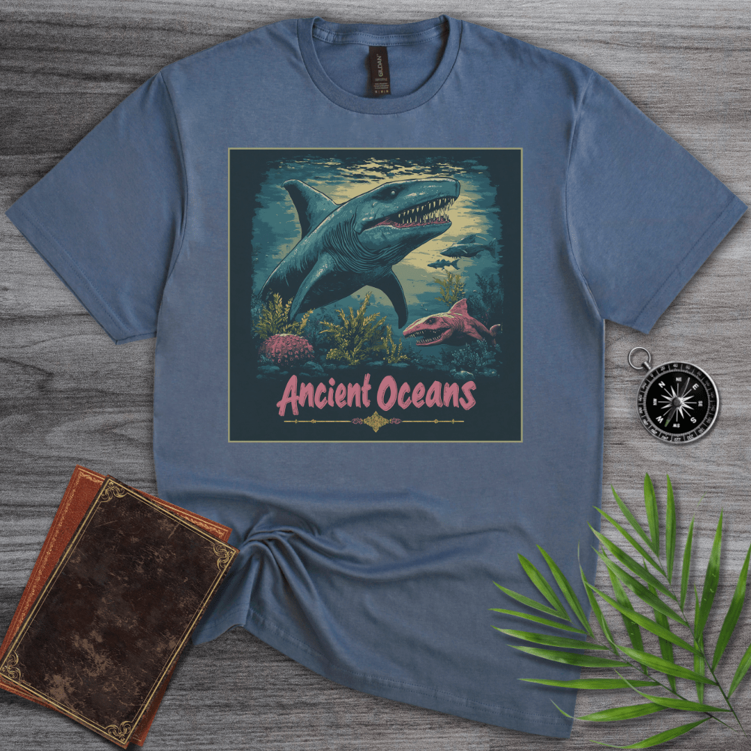 T-Shirt Heather Indigo / S Ancient Ocean's Megalodon T-Shirt