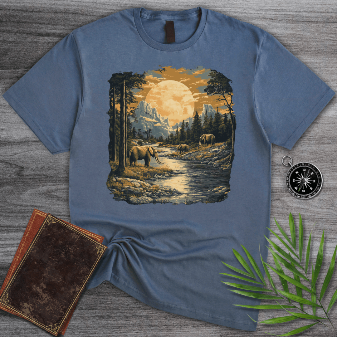 T-Shirt Heather Indigo / S Archaic Elephants Moonlit Crossing T-Shirt