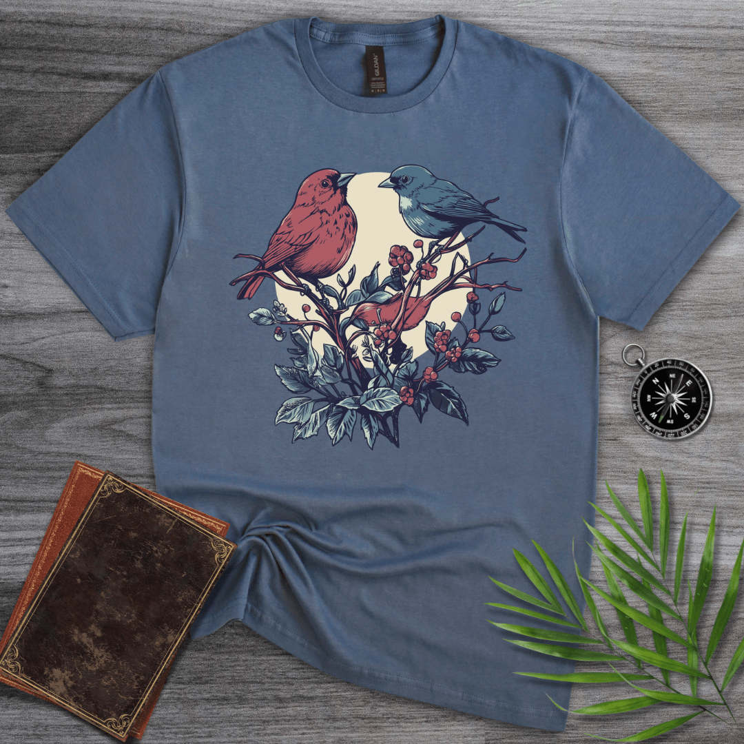 T-Shirt Heather Indigo / S Bird Berry Perch T-Shirt