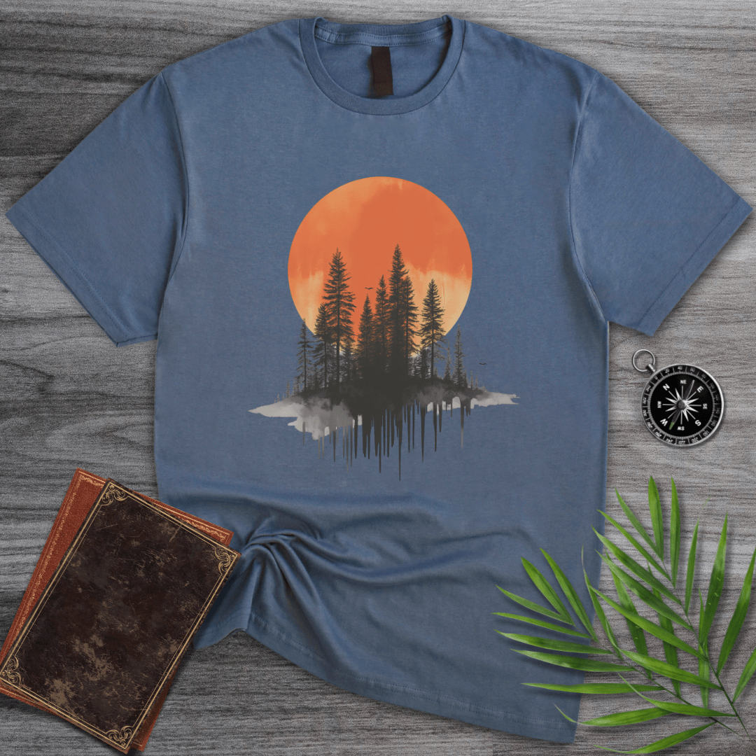 T-Shirt Heather Indigo / S Blood Moon Forest Graphic T-Shirt