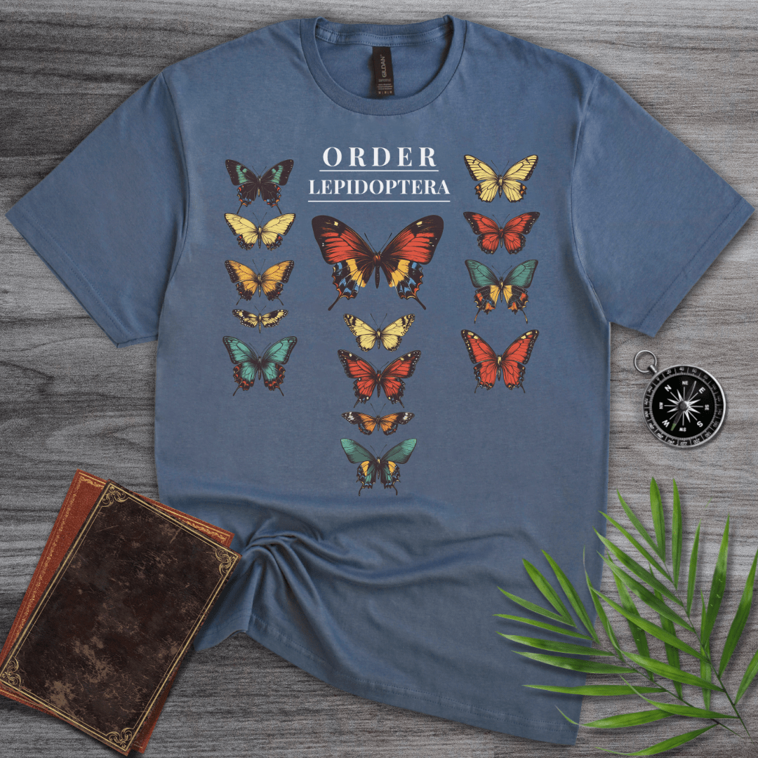 T-Shirt Heather Indigo / S Butterfly Order: Lepidoptera T-Shirt