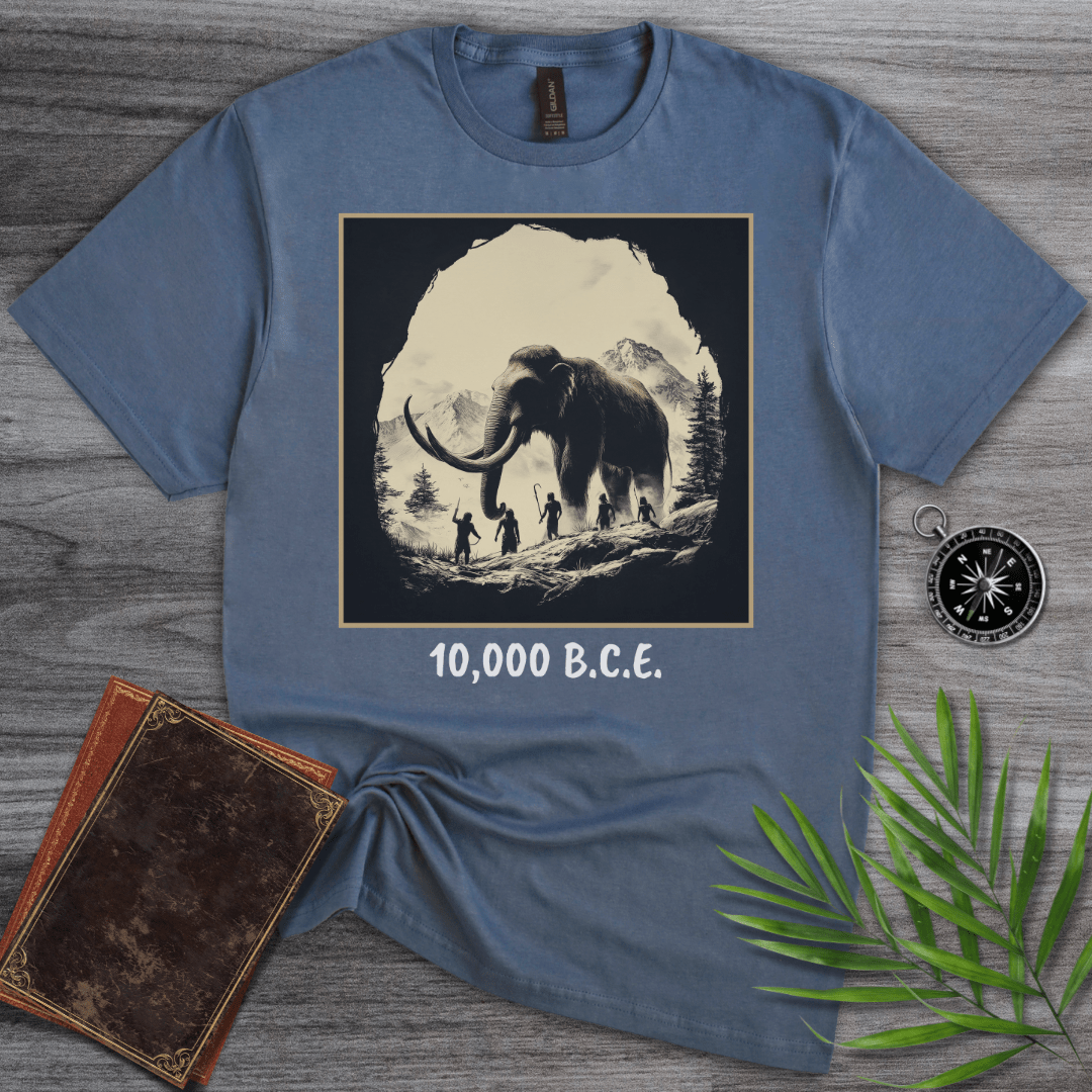 T-Shirt Heather Indigo / S Caveman Mammoth 10,000 B.C.E. T-Shirt