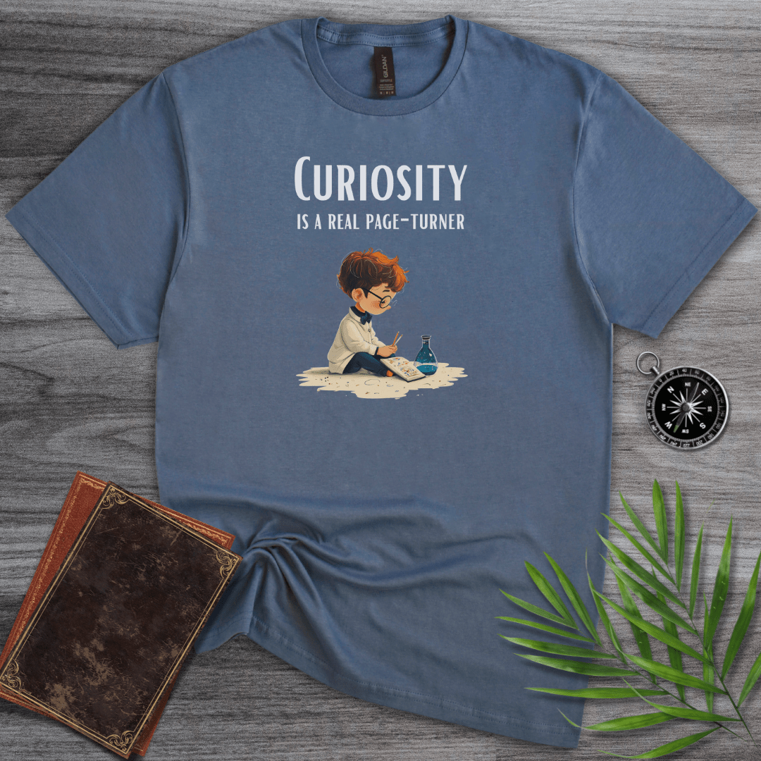 T-Shirt Heather Indigo / S Curiosity is a Real Page Turner