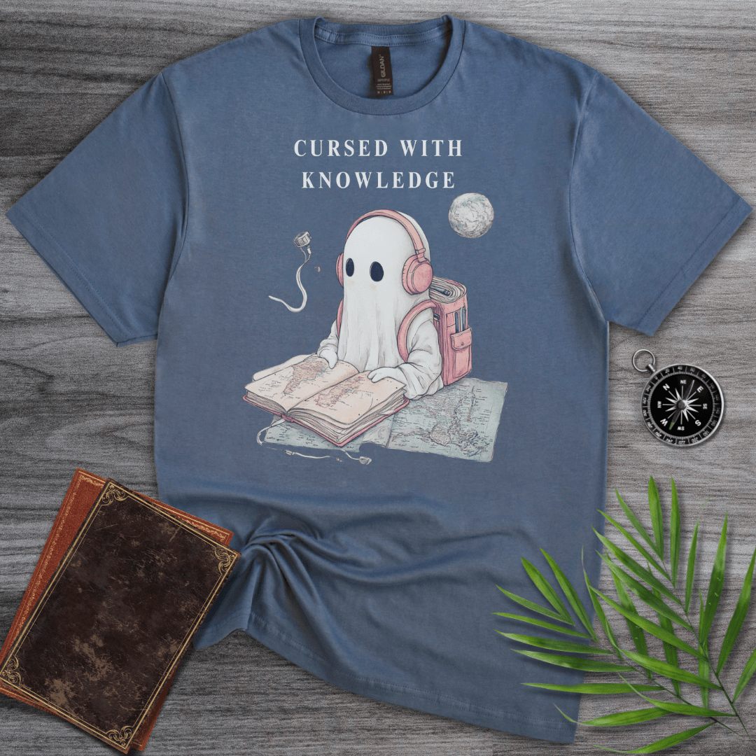 T-Shirt Heather Indigo / S Cursed With Knowledge Graphic T-Shirt