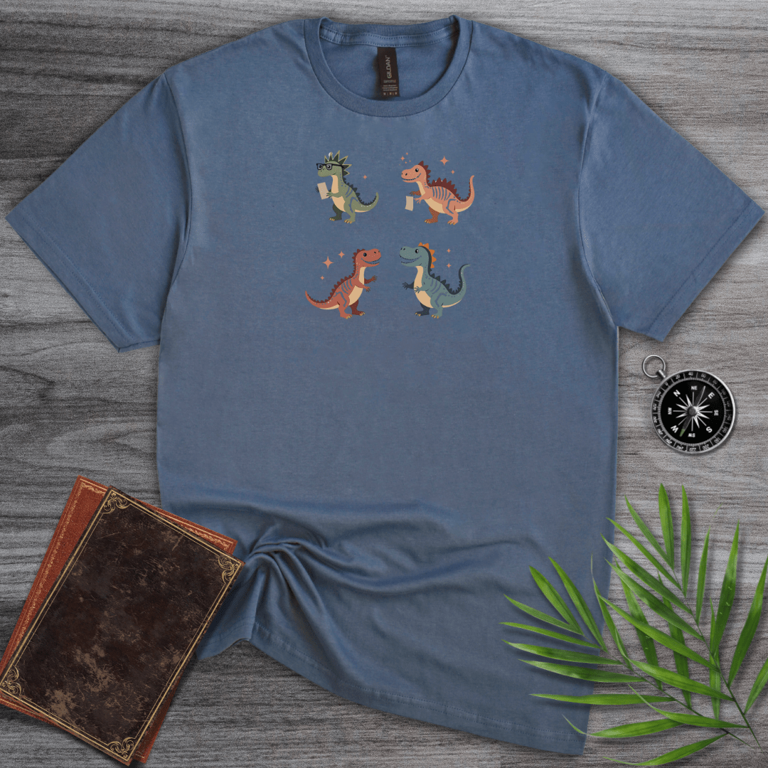 T-Shirt Heather Indigo / S Cute Dinosaur Scholars, Thinkers and Dreamers T-Shirt